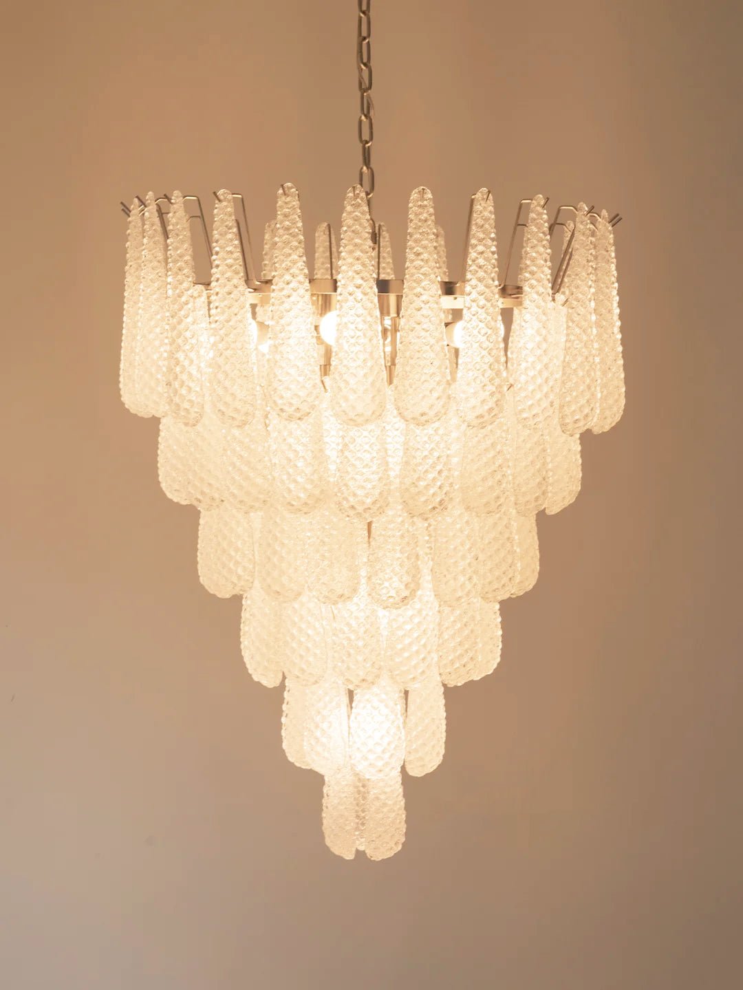 Velerian Chandelier Pinecone Murano Glass Textured Luxury