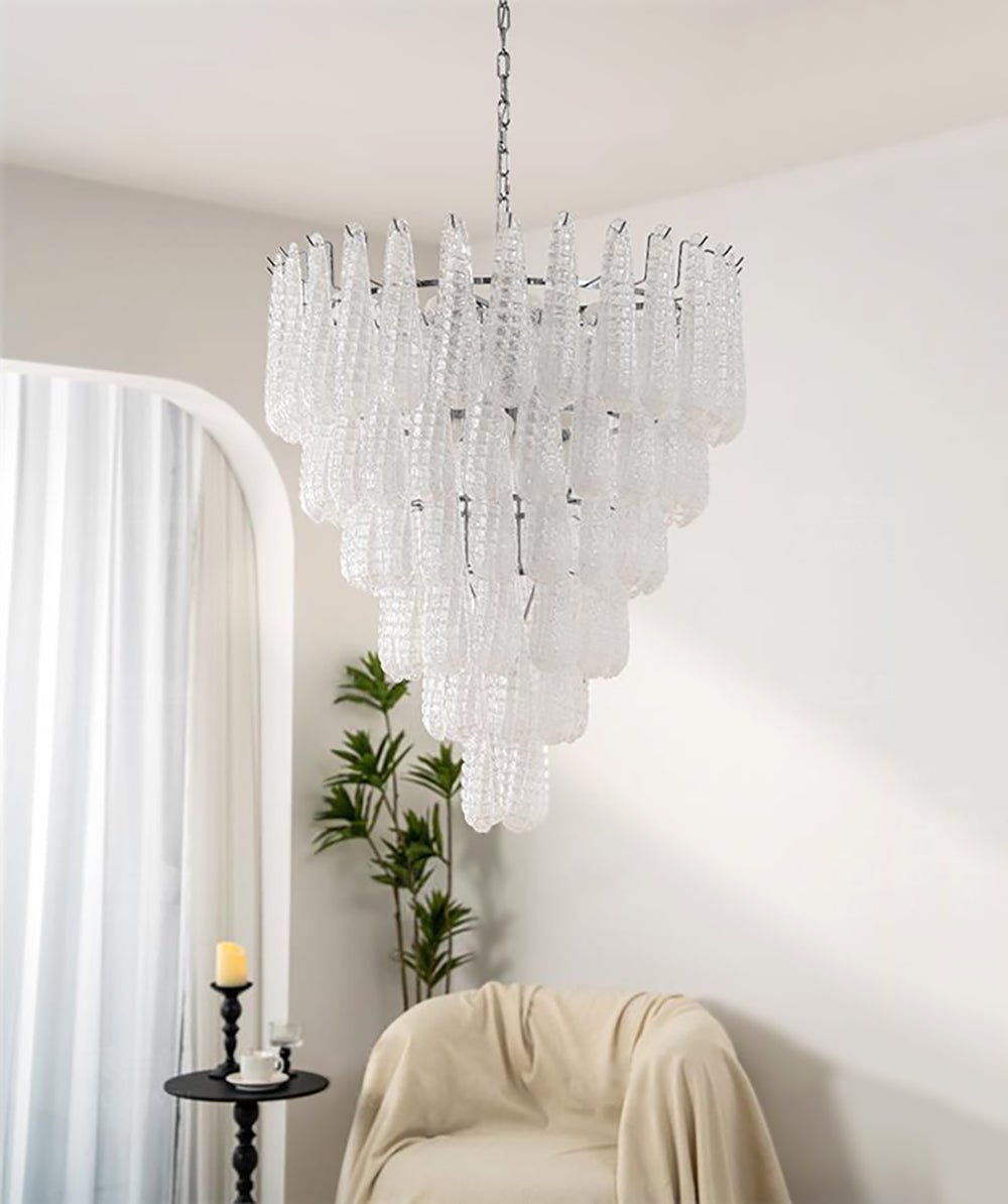 Velerian Chandelier Pinecone Murano Glass Textured Luxury