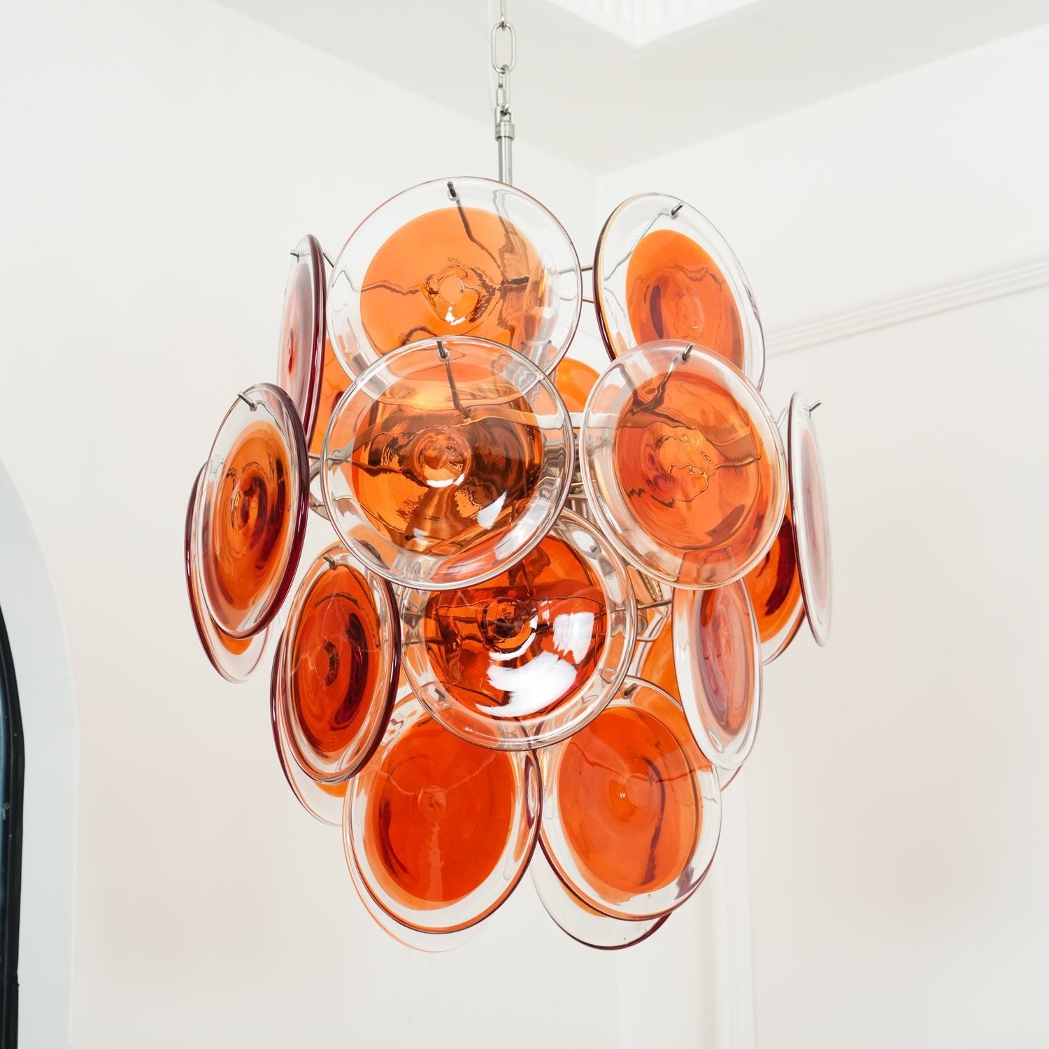 Eiroora Chandelier Murano Orange Glass