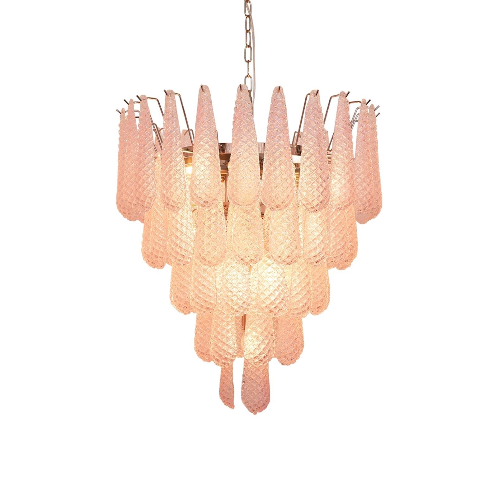Cirelian Chandelier Pink Dewdrop Cascading Romantic
