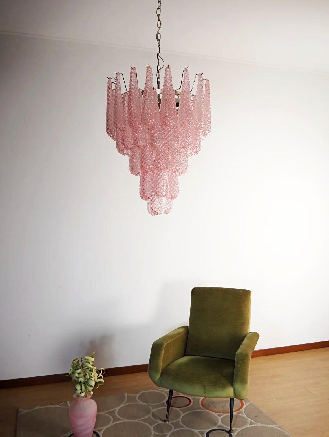 Cirelian Chandelier Pink Dewdrop Cascading Romantic