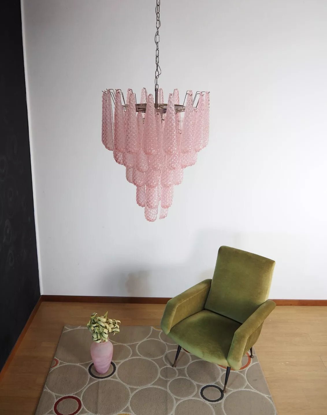 Cirelian Chandelier Pink Dewdrop Cascading Romantic