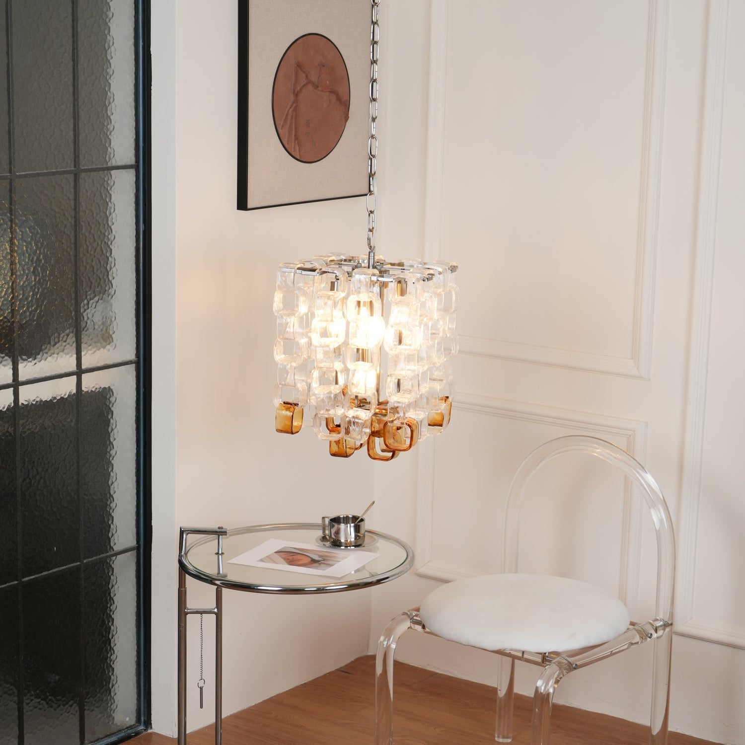 Orielis Chandelier Murano Glass Interlocking Geometric