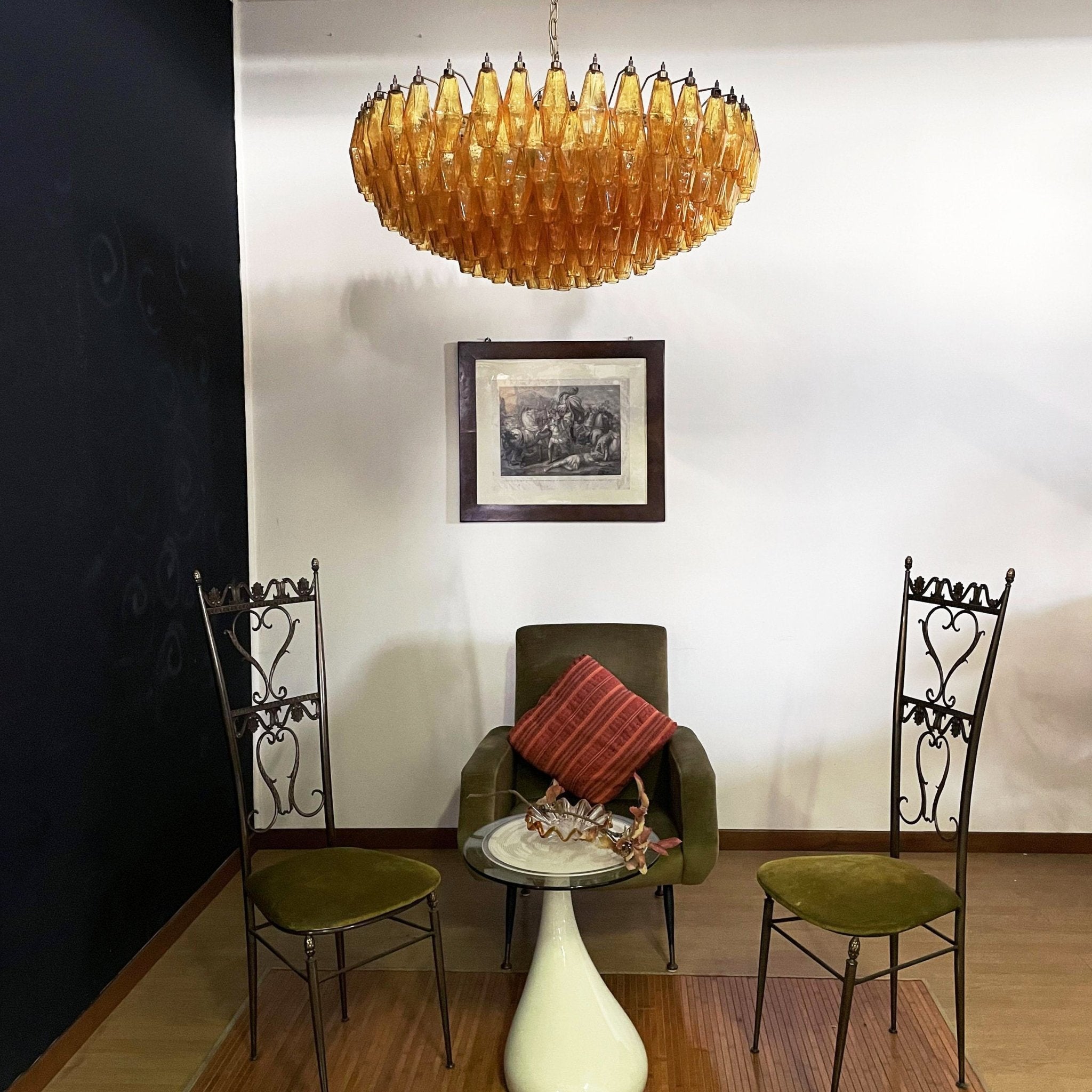 Elaaira Chandelier Amber Layered Oval