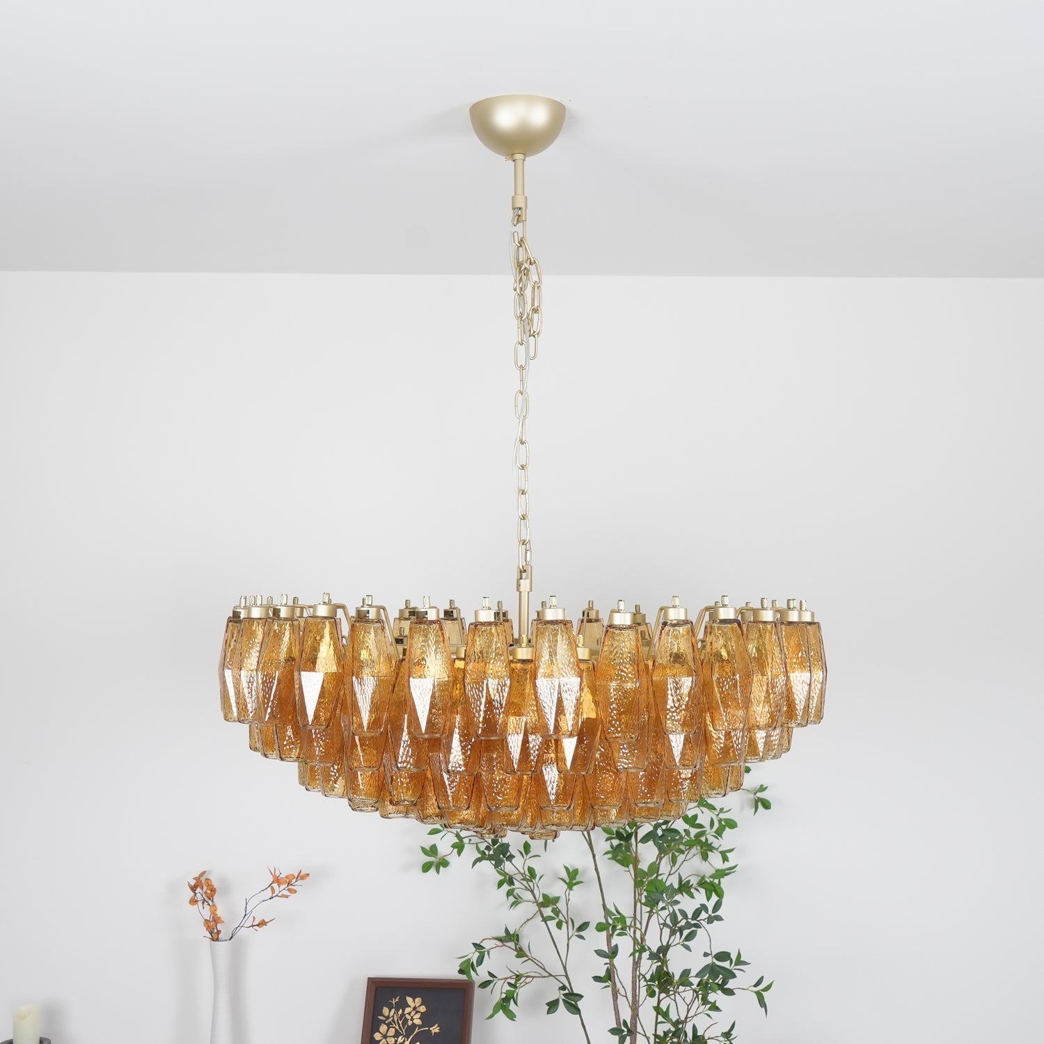 Elaaira Chandelier Amber Layered Oval