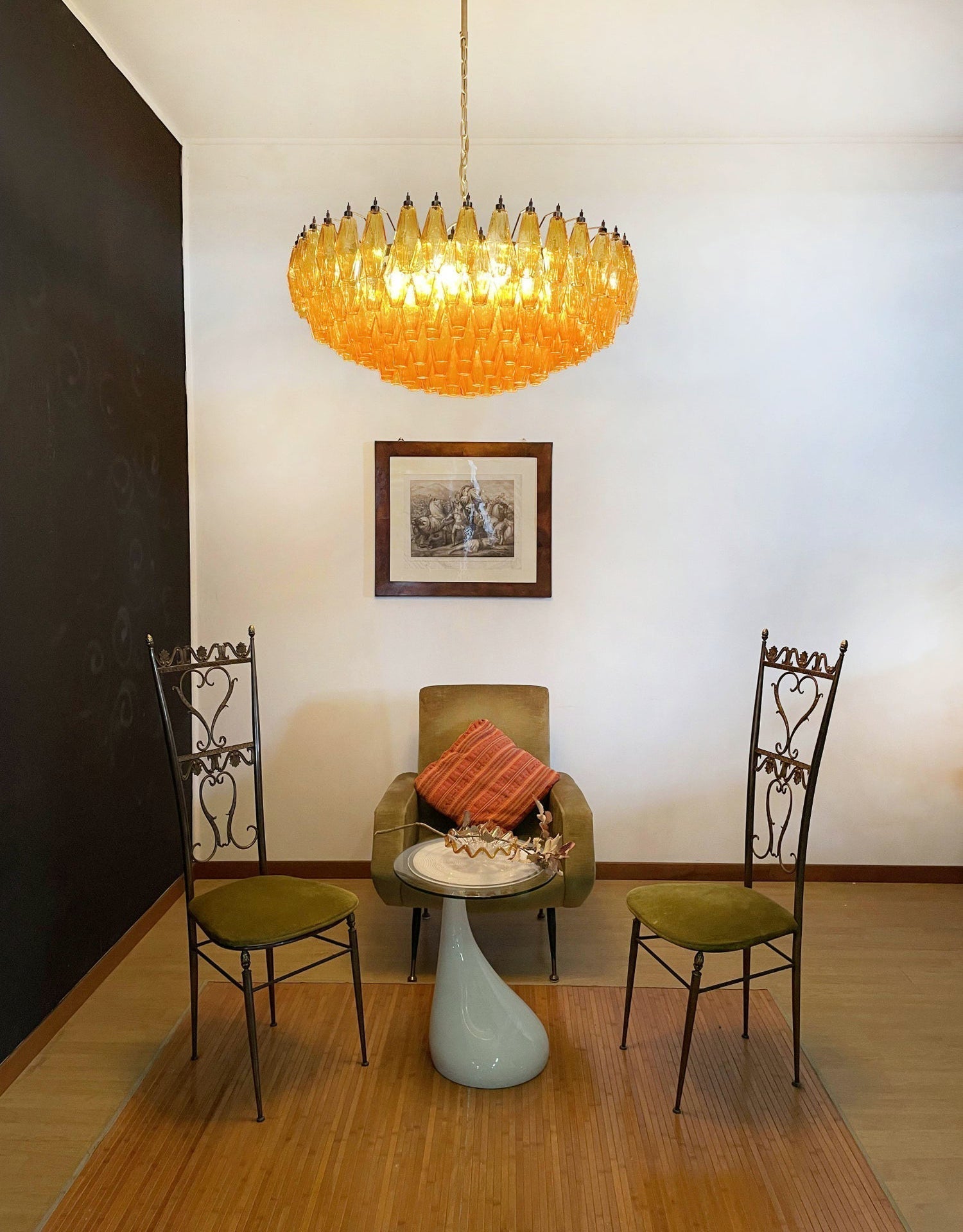 Elaaira Chandelier Amber Layered Oval