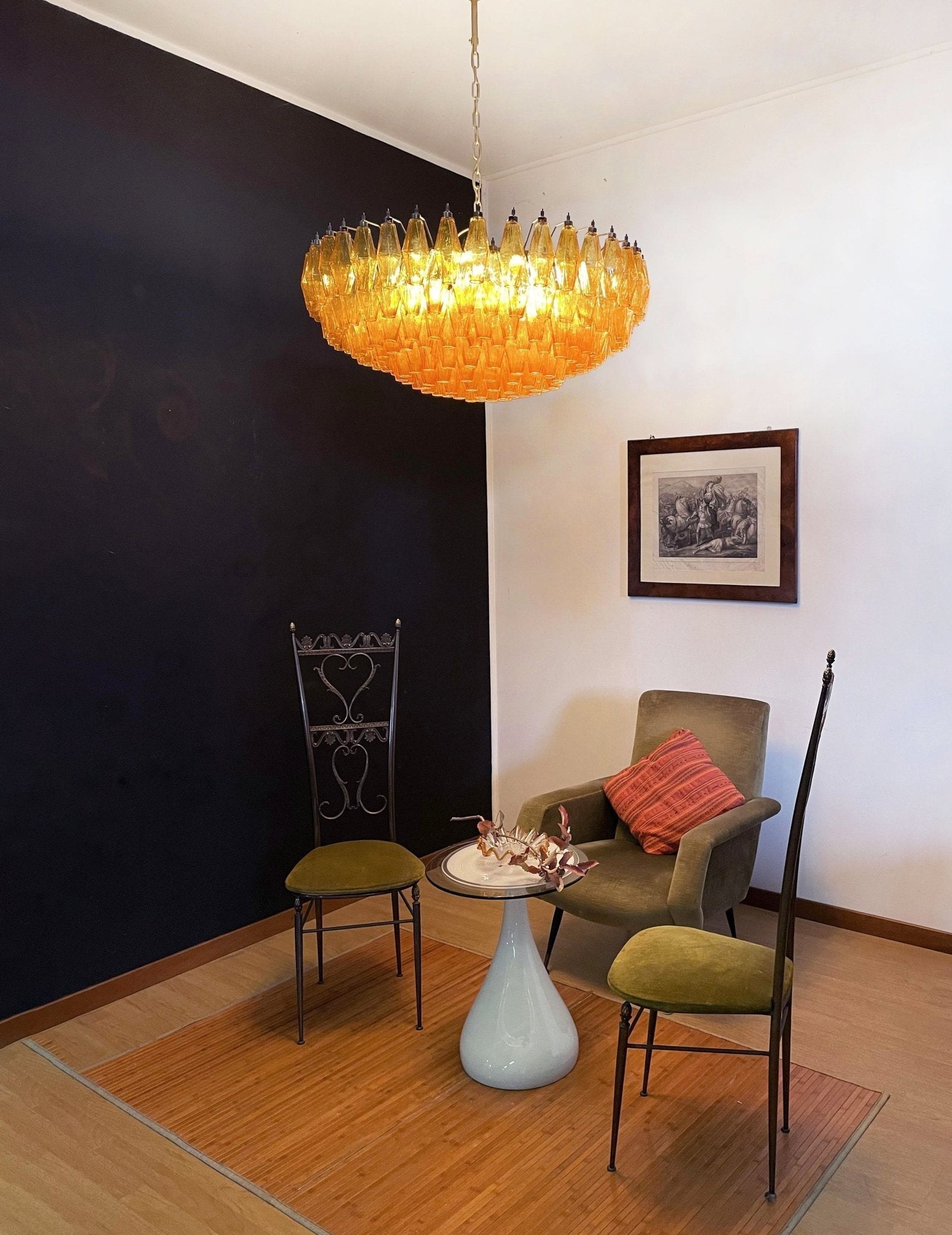 Elaaira Chandelier Amber Layered Oval