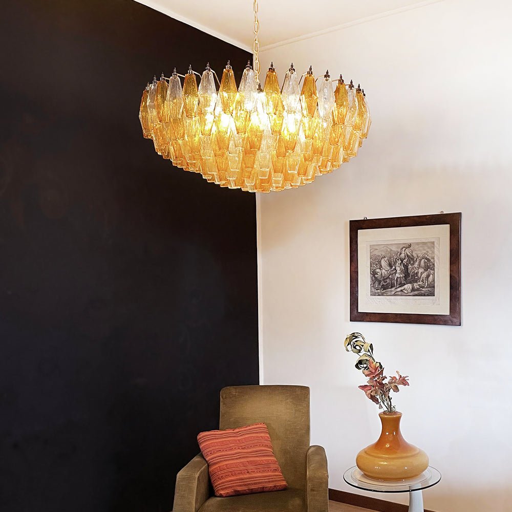 Elaaira Chandelier Amber Layered Oval