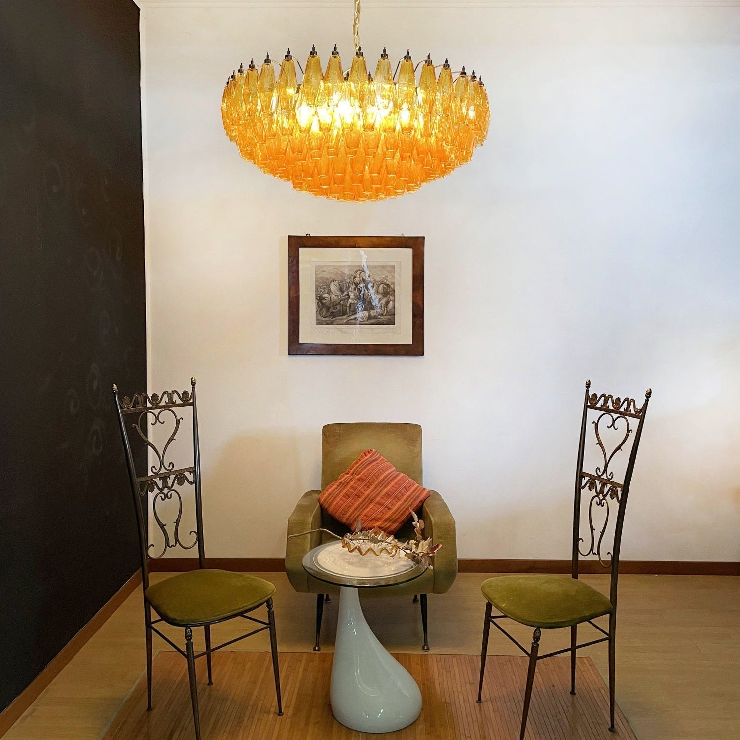 Elaaira Chandelier Amber Layered Oval