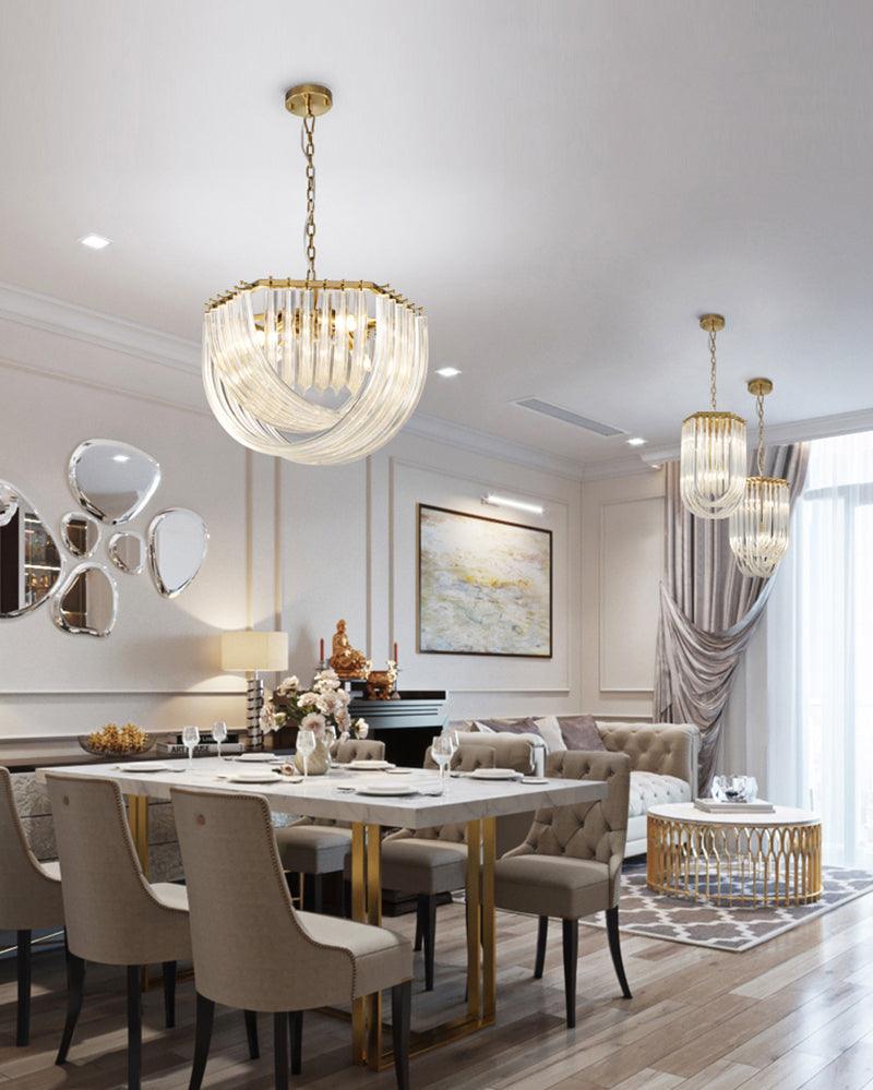 Sylnen Chandelier Clear Curved Tiered