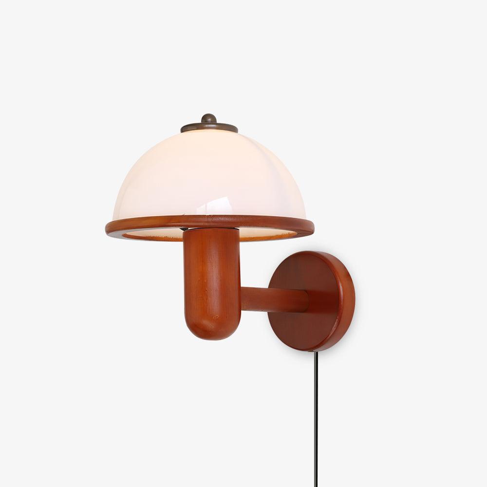 Rinerise Wall Lamp Mushroom Wood Oak