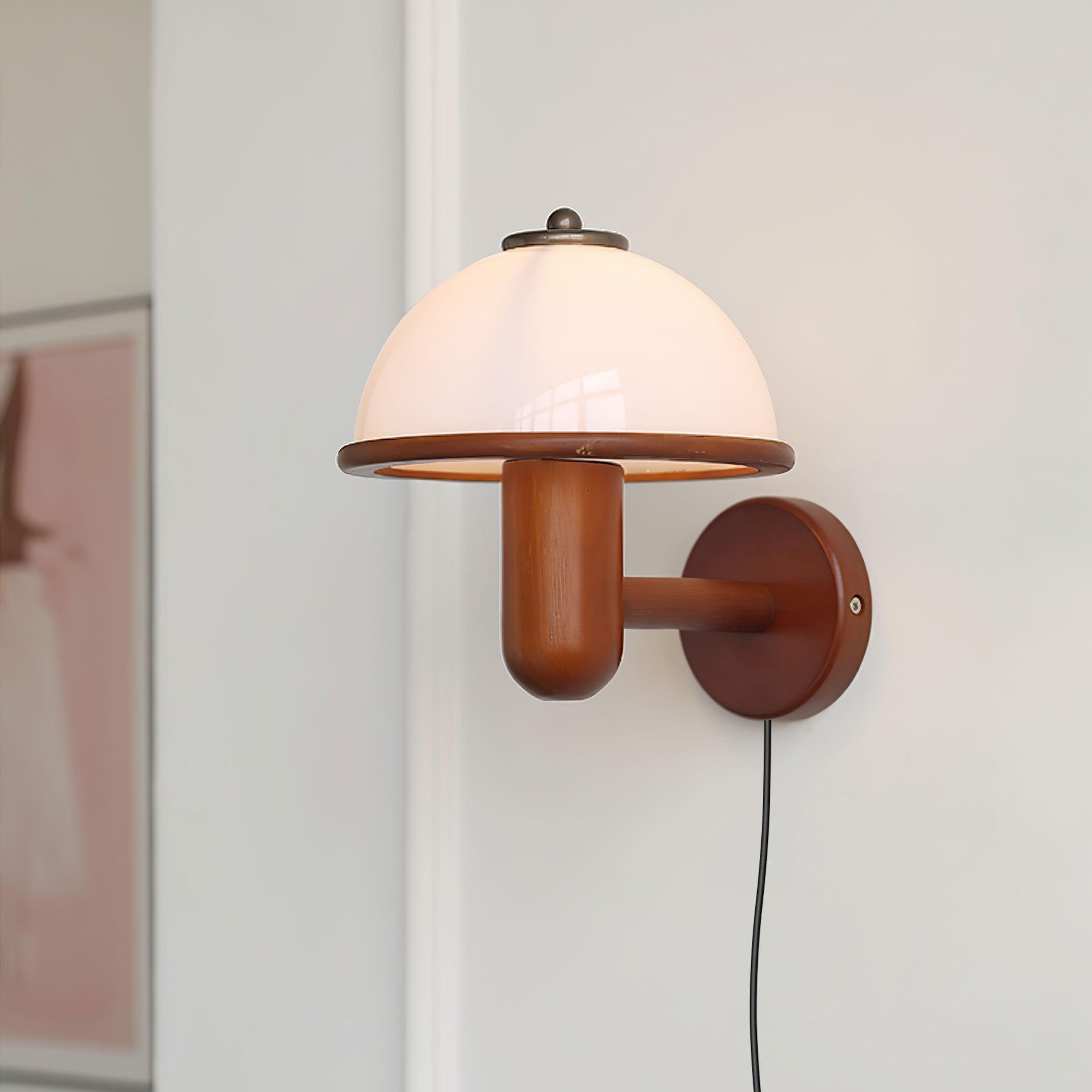 Elvarira Wall Lamp Mushroom Wood