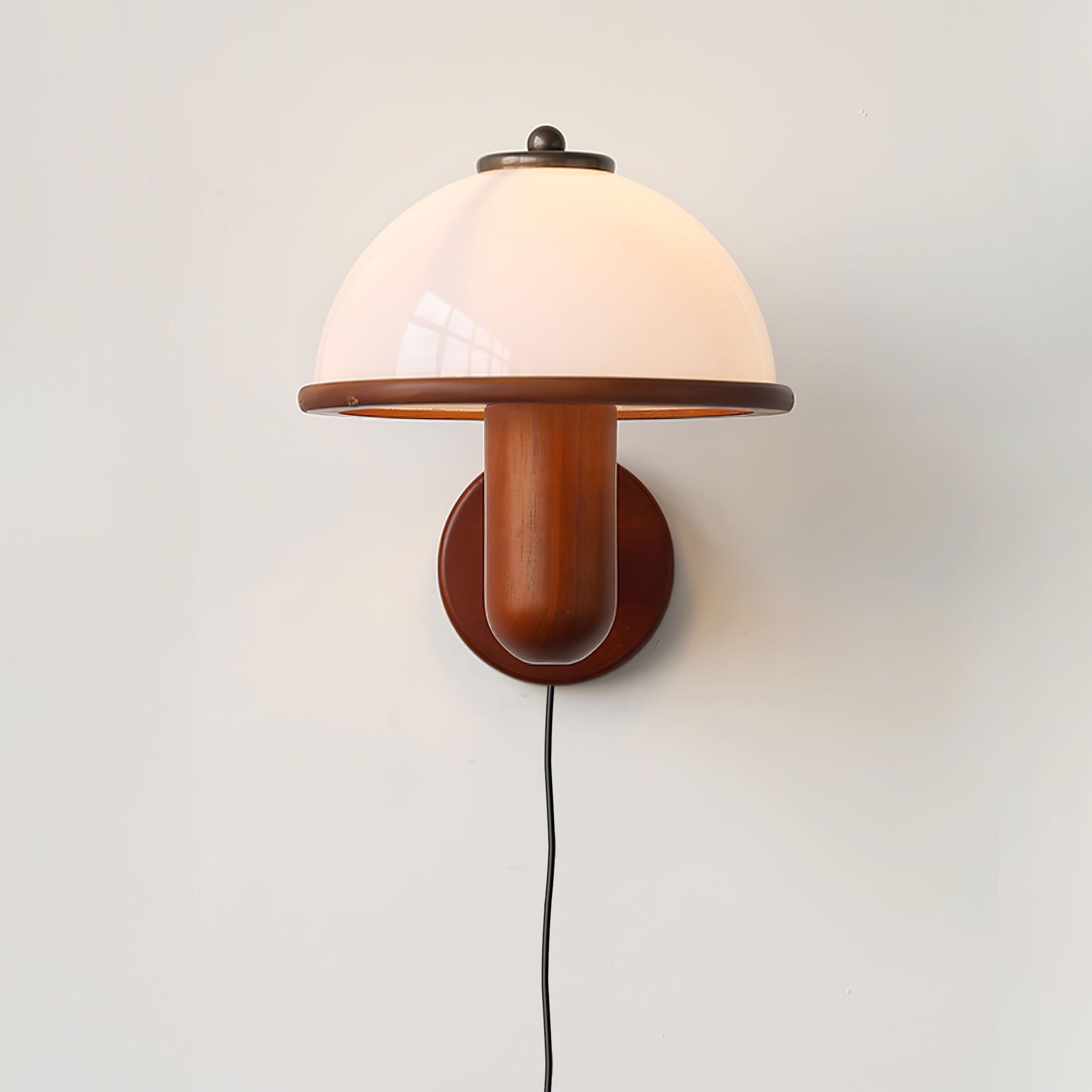 Rinerise Wall Lamp Mushroom Wood Oak
