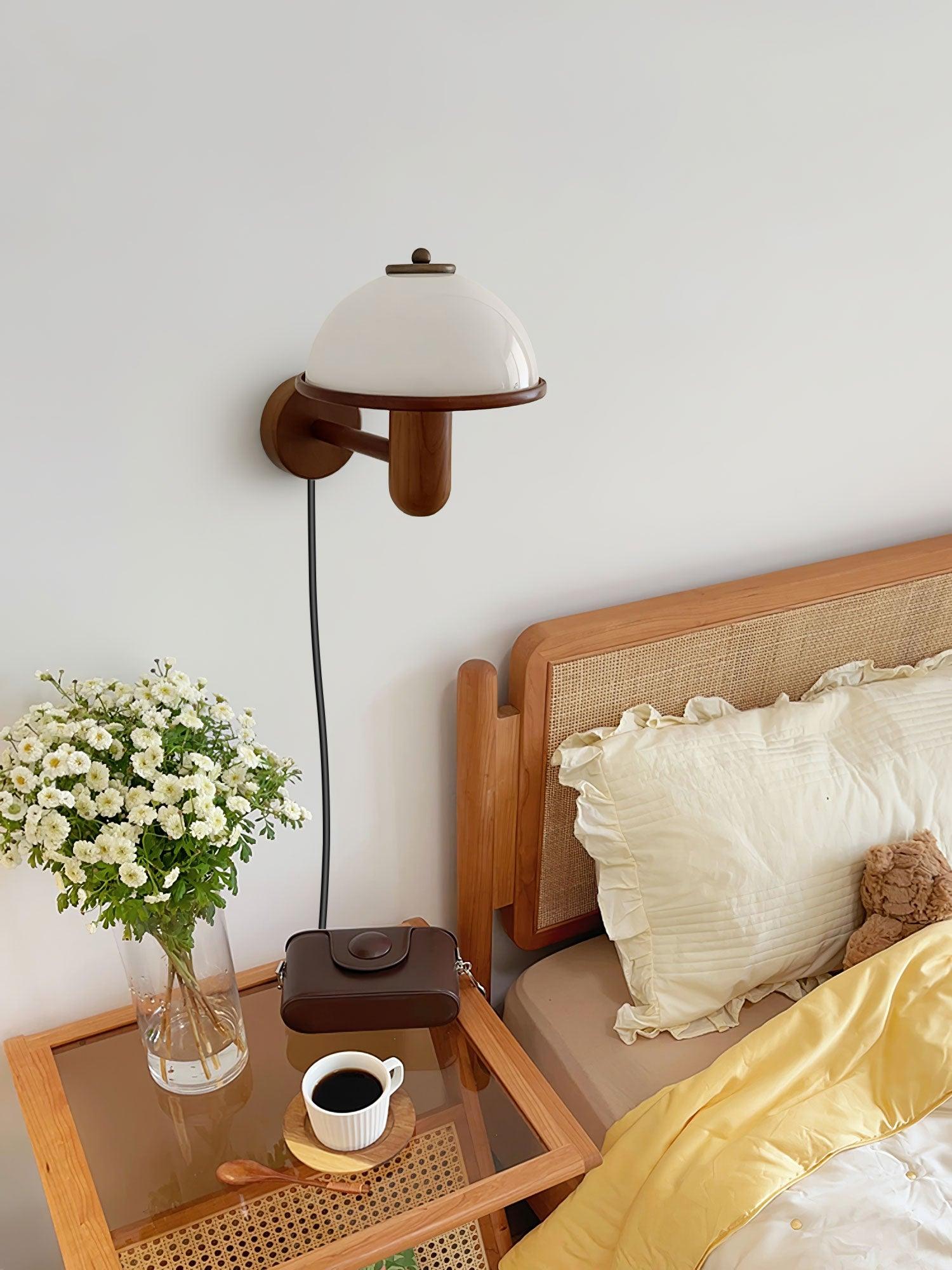 Elvarira Wall Lamp Mushroom Wood