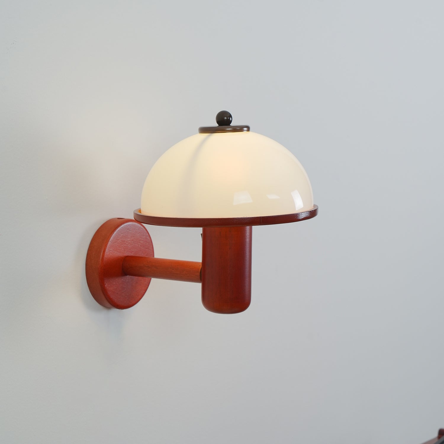 Rinerise Wall Lamp Mushroom Wood Oak