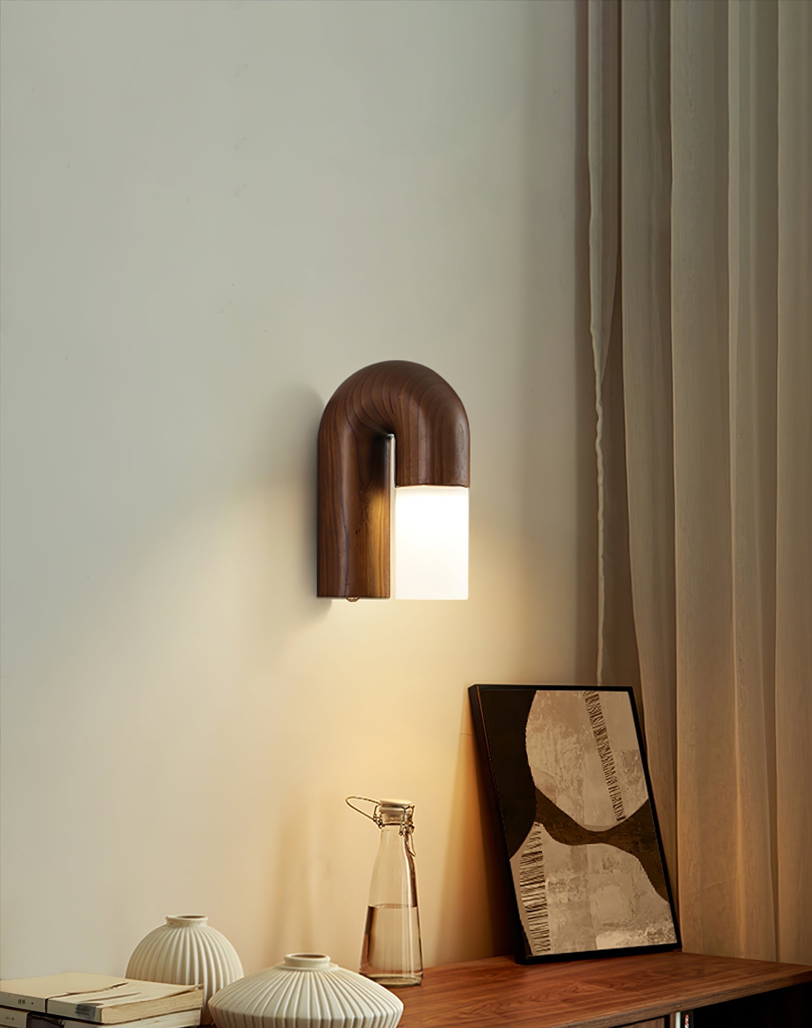 King Modern Minimalist Wood Wall Lamp
