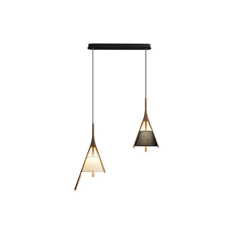 Zovenarae Triangular Wood Pendant Light