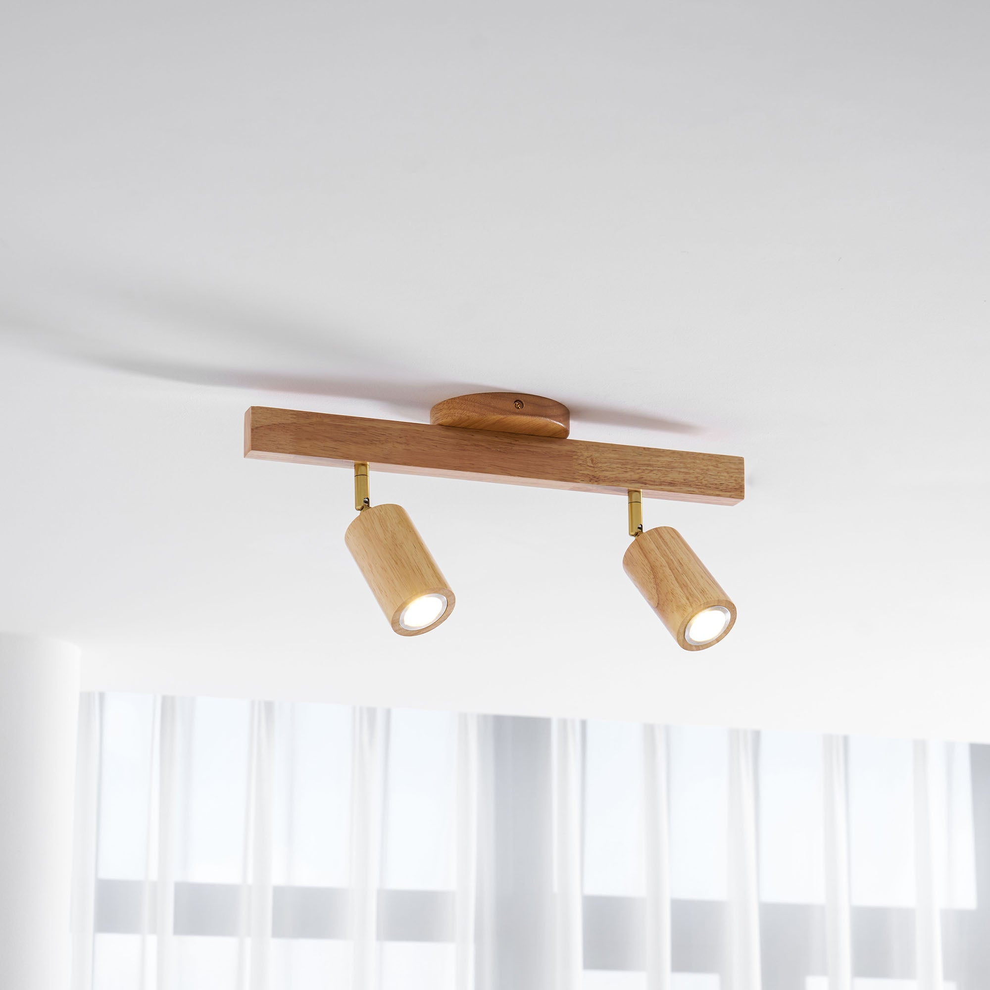 Valestone Wood Beam Spotlight Flush Mount Ceiling Light