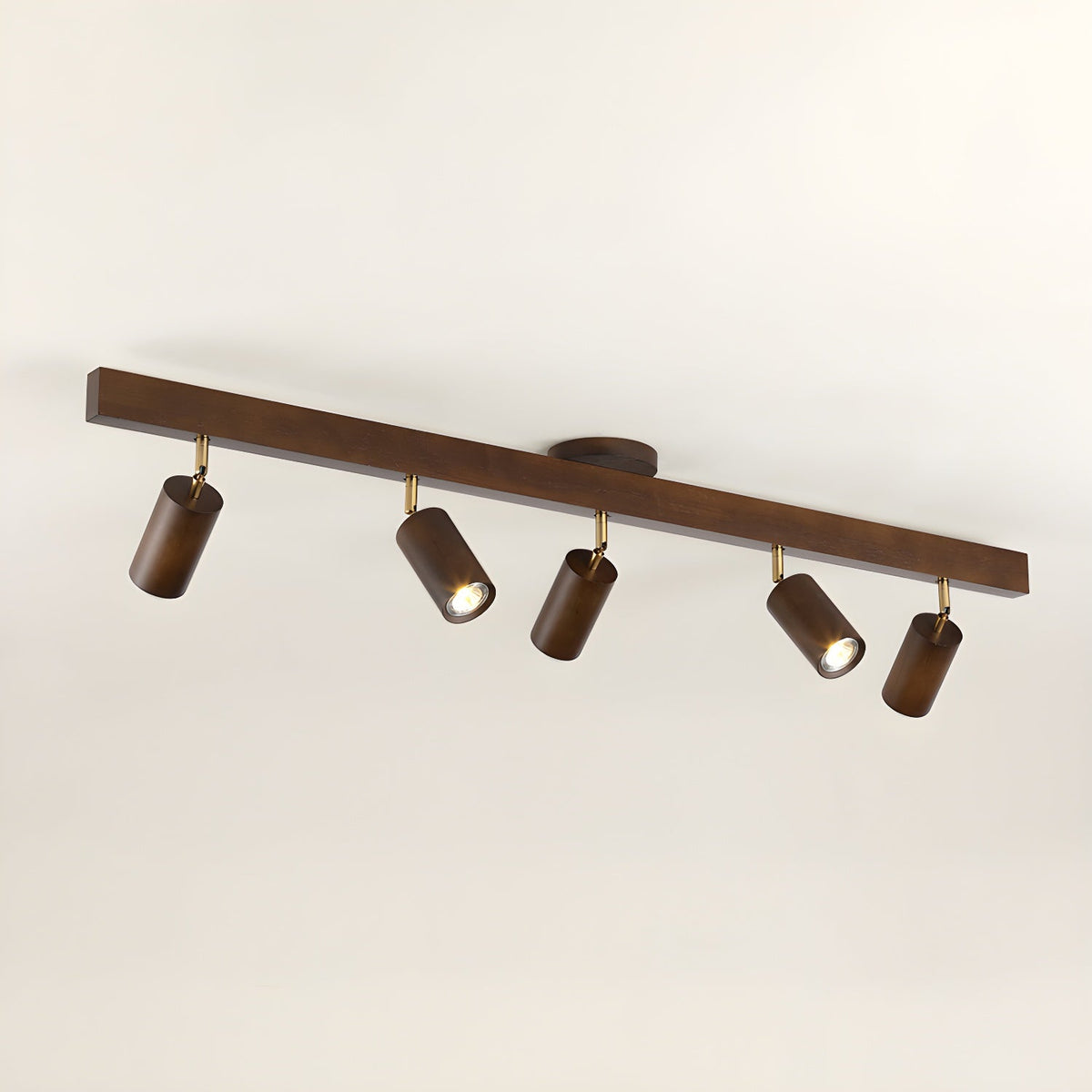 Rinaniella Ceiling Lamp Natural Wood Beam with Spotlight