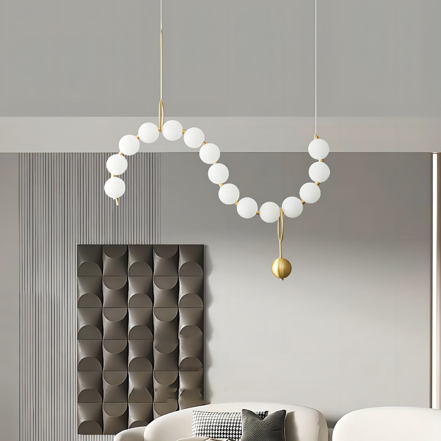 Lustra Pendant Lamp Necklace Glass - Neutral Decor