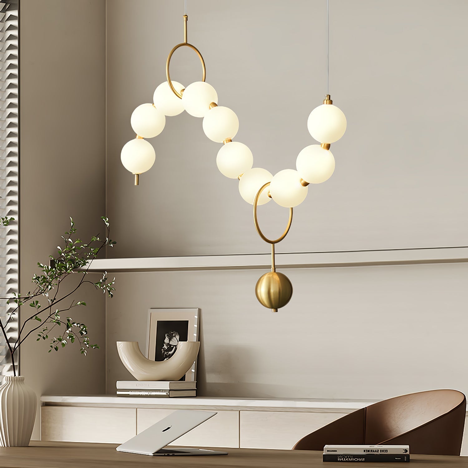 Lustra Pendant Lamp Necklace Glass - Neutral Decor