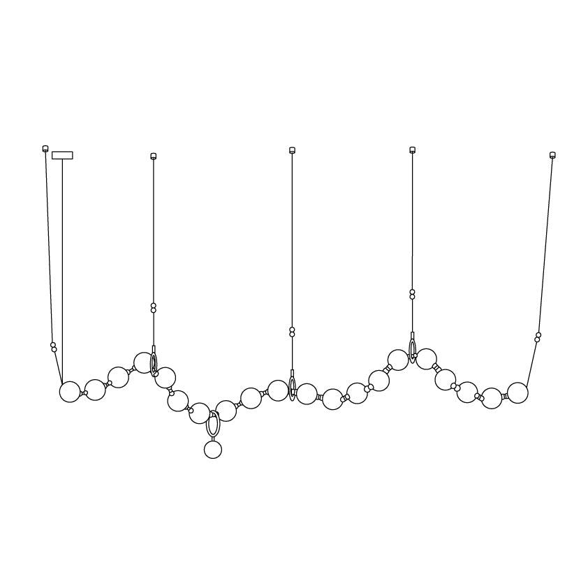 Lustra Pendant Lamp Necklace Glass - Neutral Decor