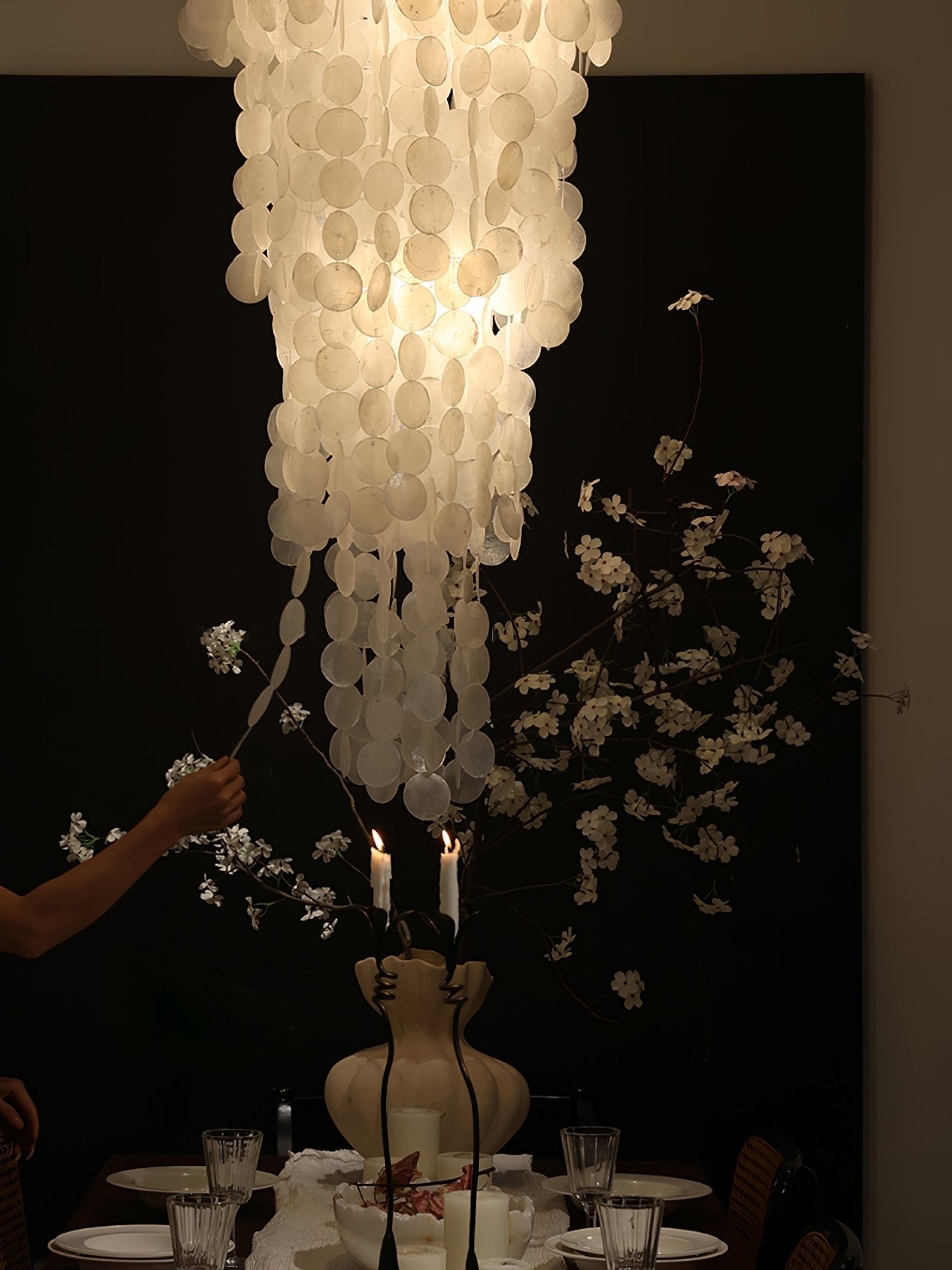 Eloryra Cascading Shell Chandelier