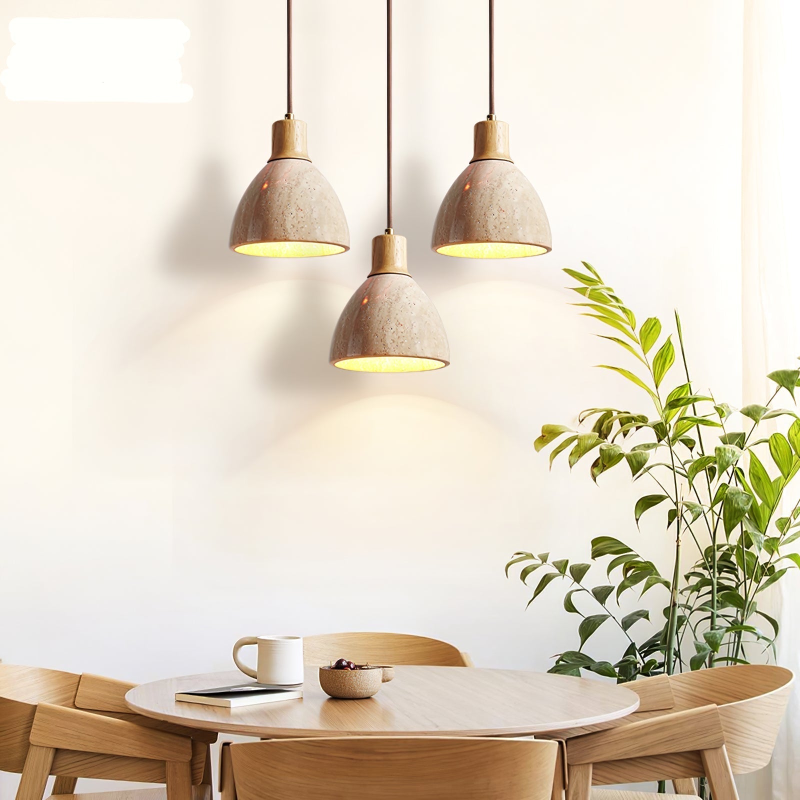 Nerio Modern Minimalist Travertine Pendant Light