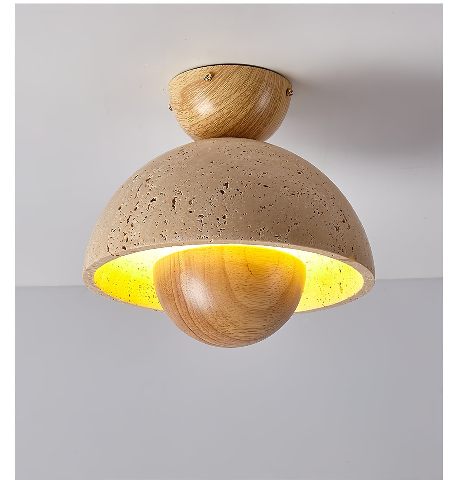 Tavivel Travertine Wood Ceiling Light