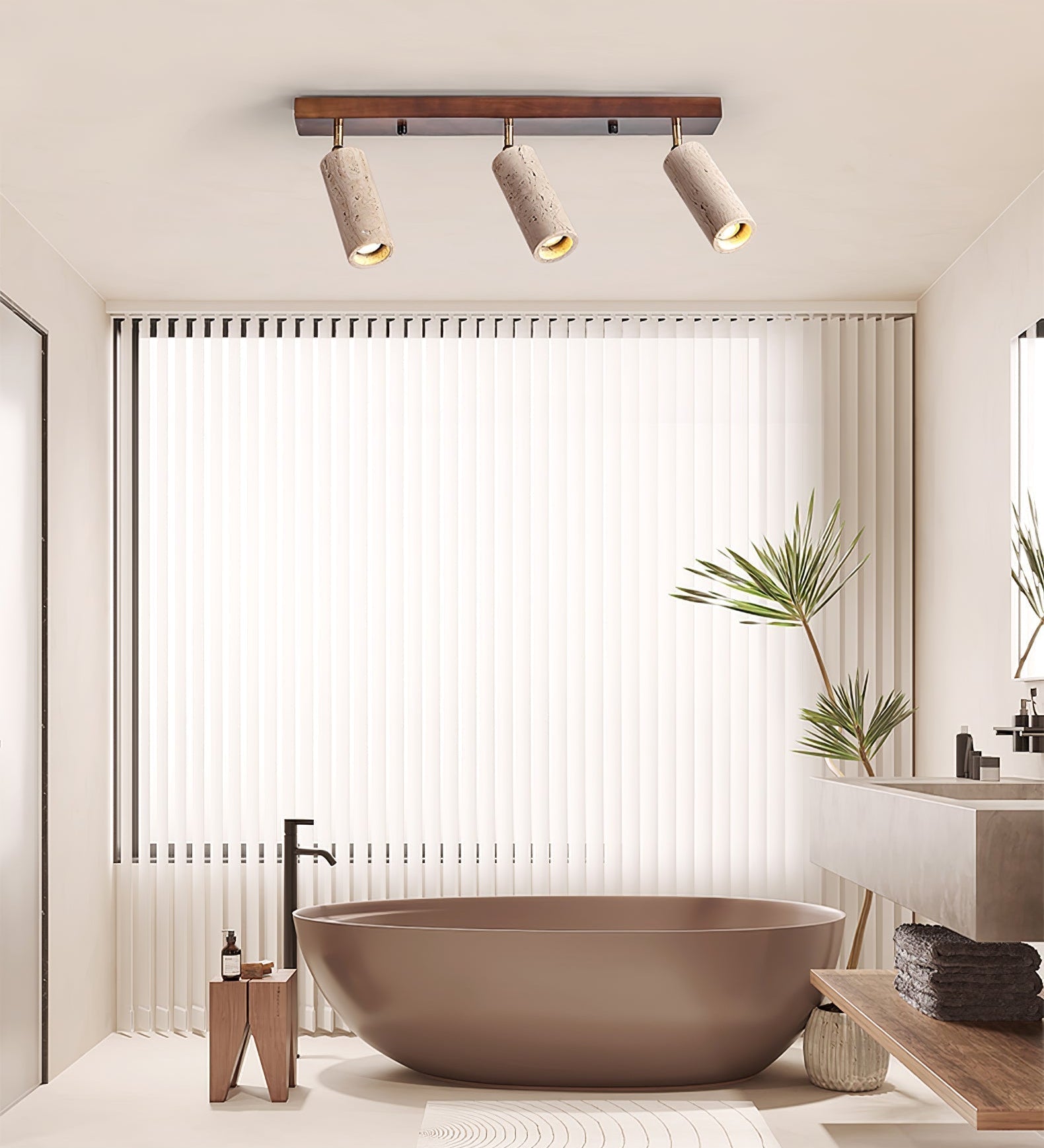 Tavalette Multi-Cylinder Travertine Track Light