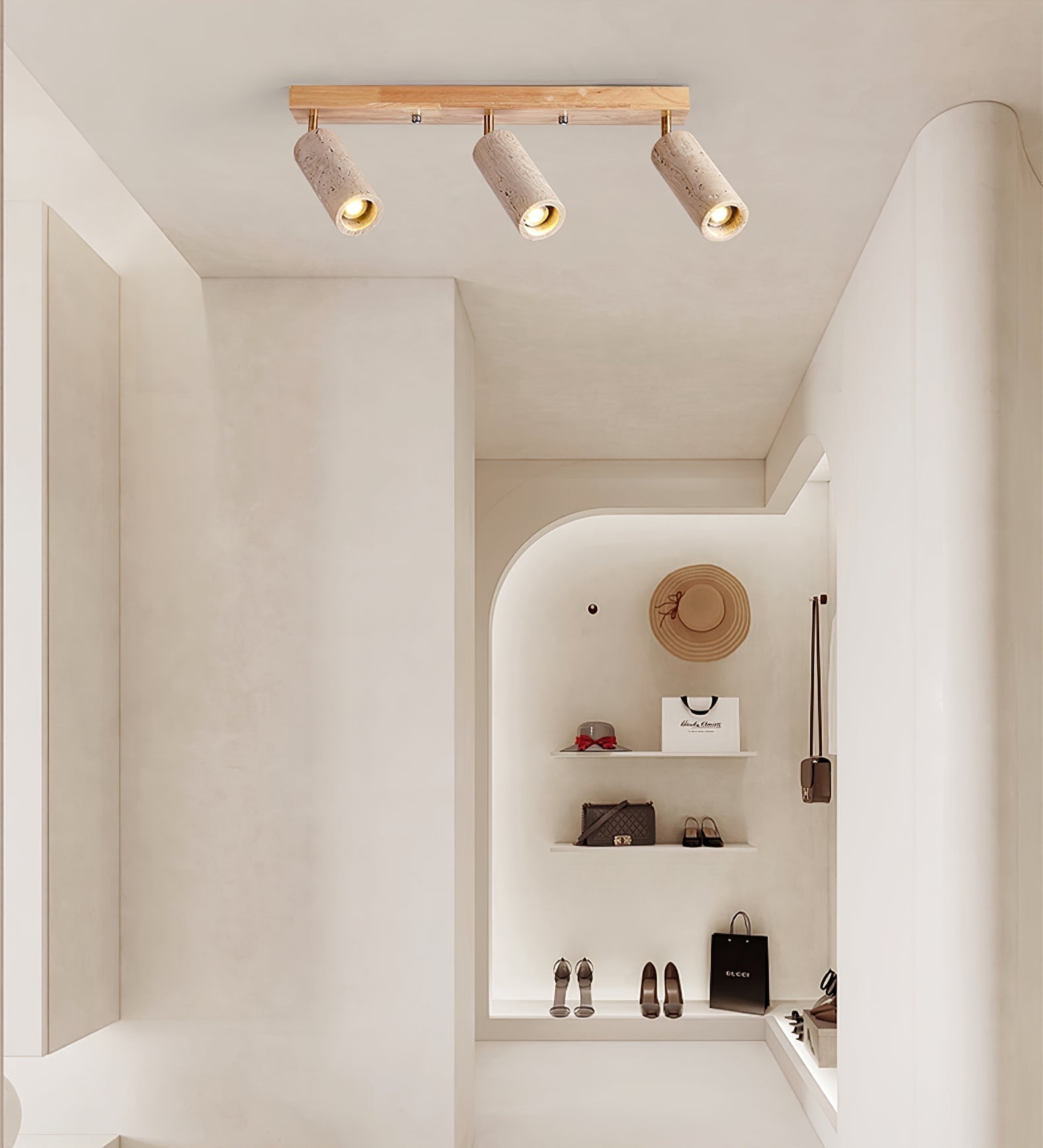 Tavalette Multi-Cylinder Travertine Track Light