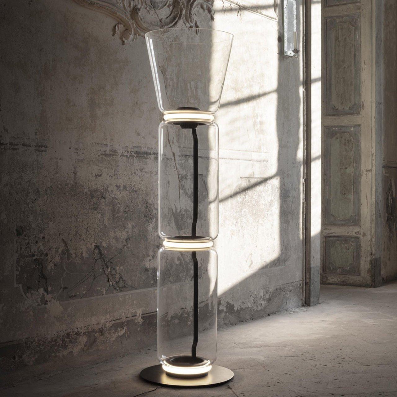 Cyrilys Floor Lamp Bamboo Glass