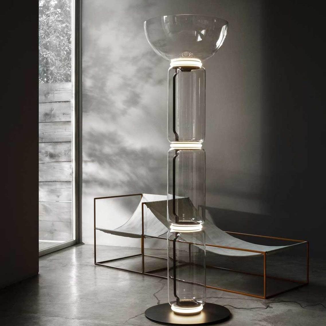 Cyrilys Floor Lamp Bamboo Glass