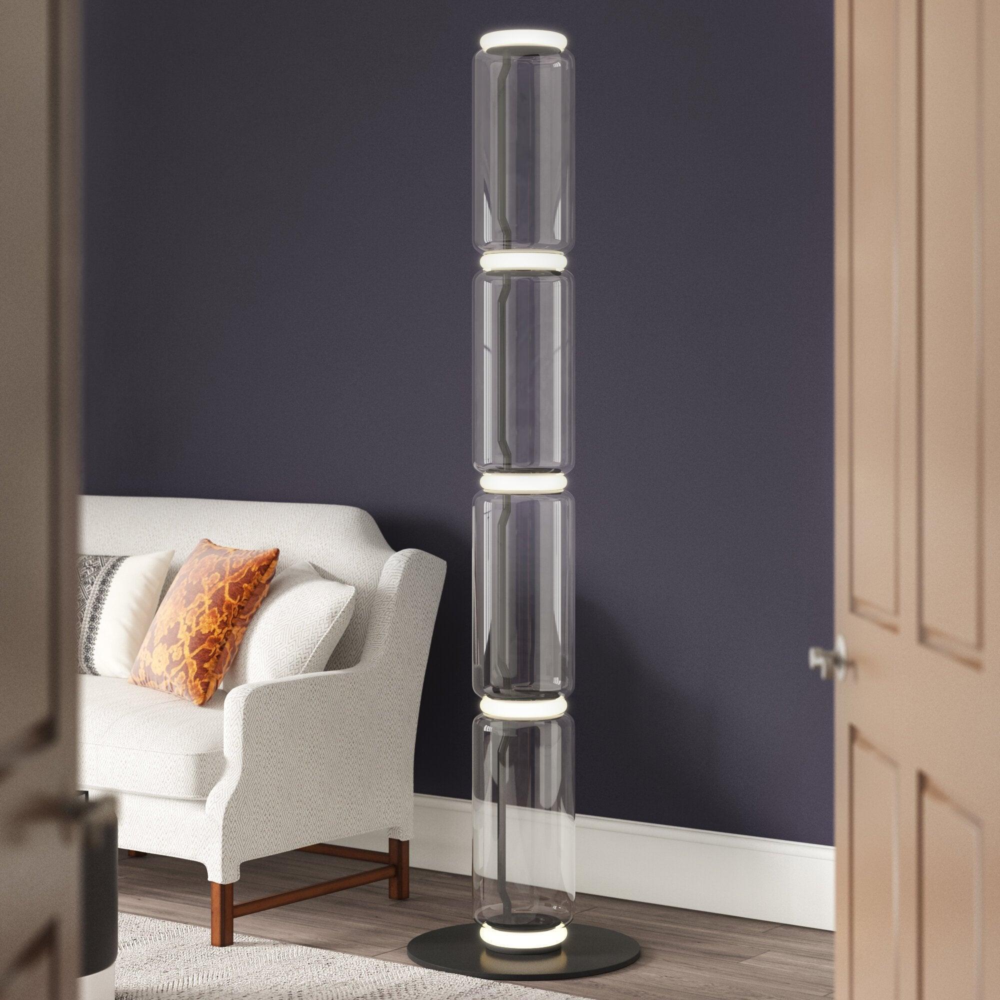 Cyrilys Floor Lamp Bamboo Glass