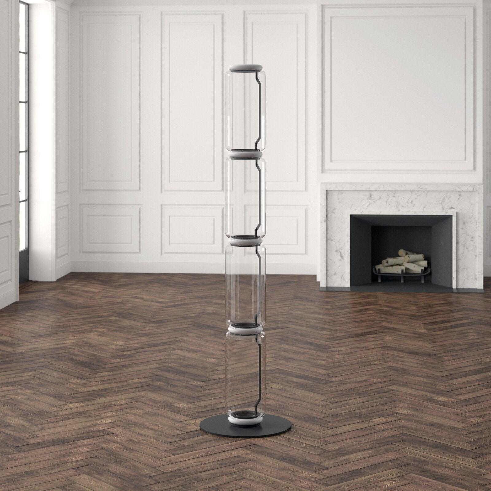 Cyrilys Floor Lamp Bamboo Glass