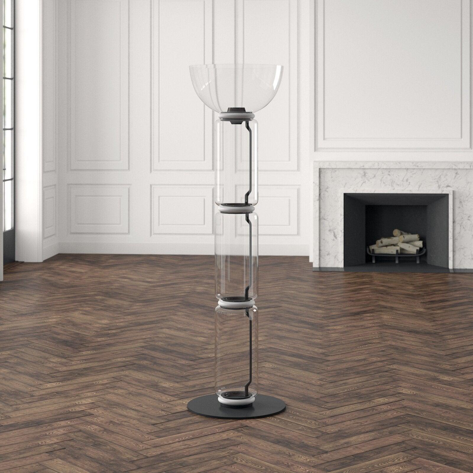 Cyrilys Floor Lamp Bamboo Glass