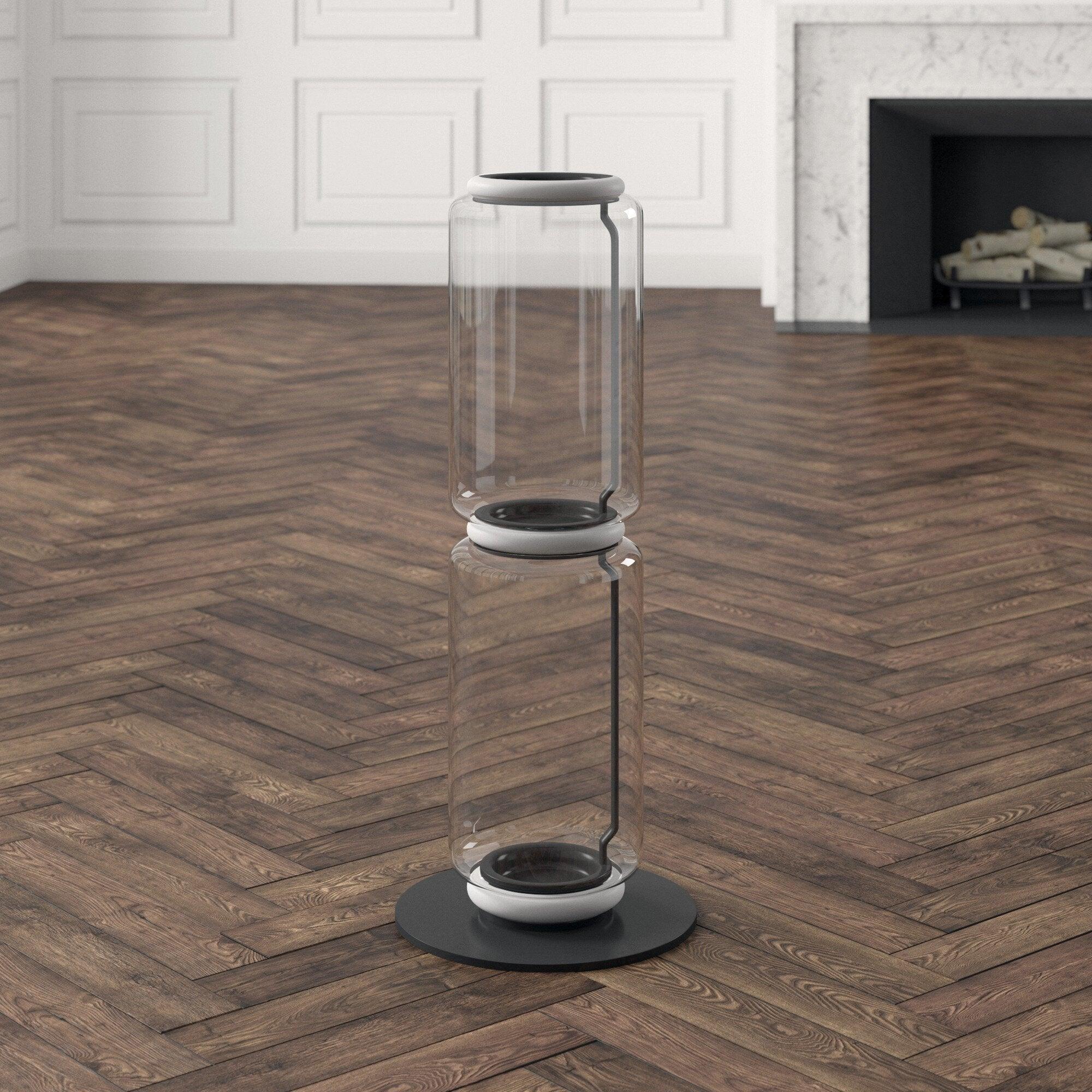 Cyrilys Floor Lamp Bamboo Glass