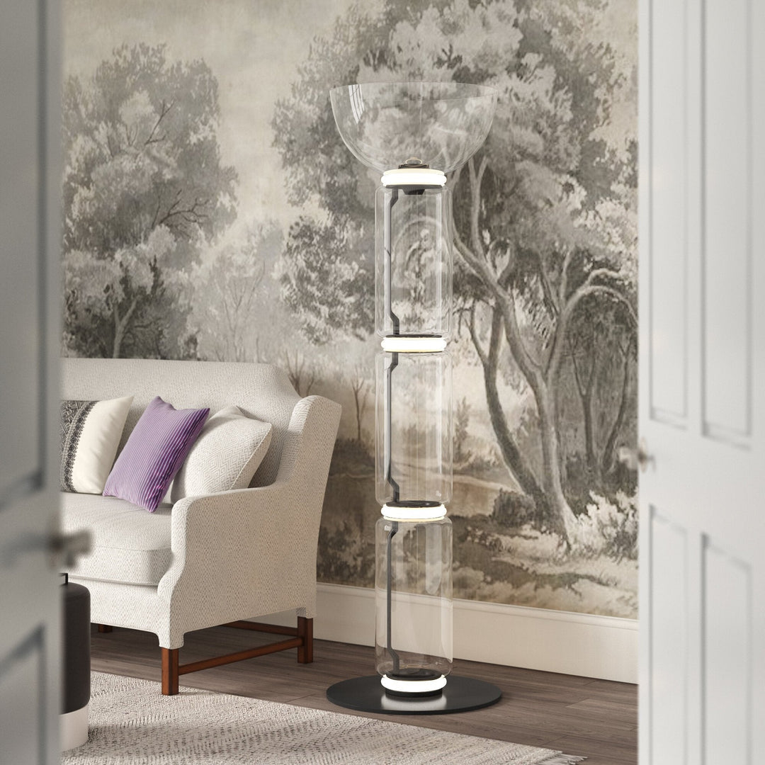 Cyrilys Floor Lamp Bamboo Glass