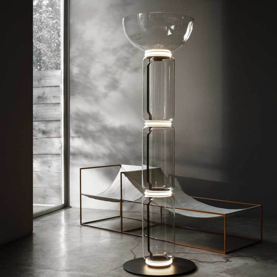 Cyrilys Floor Lamp Bamboo Glass