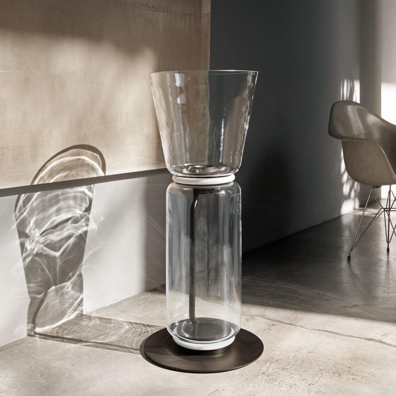 Cyrilys Floor Lamp Bamboo Glass