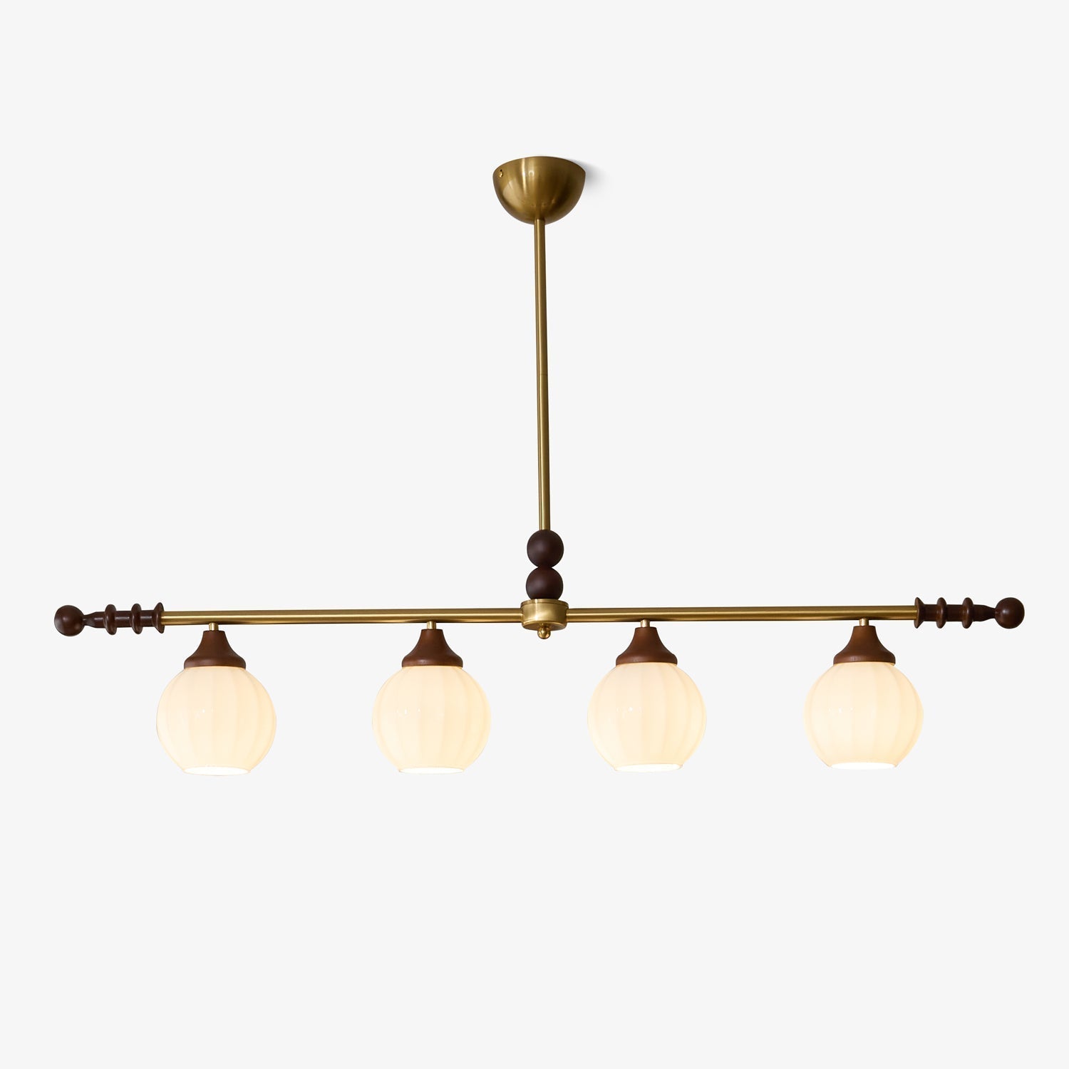 Codoriel Traditional Balance Island Wood Glass Pendant Lamp