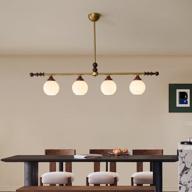 Codoriel Traditional Balance Island Wood Glass Pendant Lamp