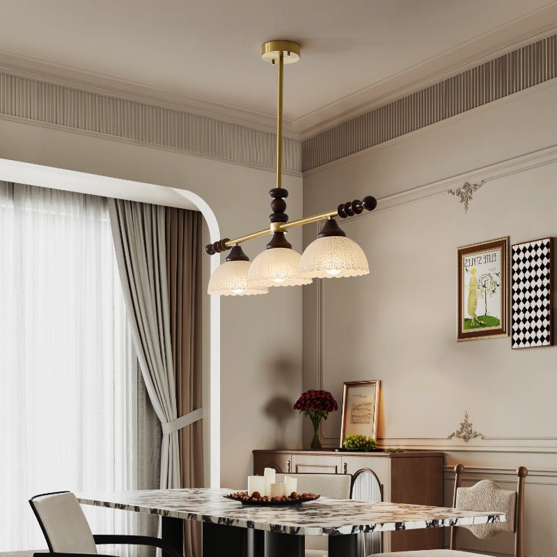 Codoriel Traditional Balance Island Wood Glass Pendant Lamp