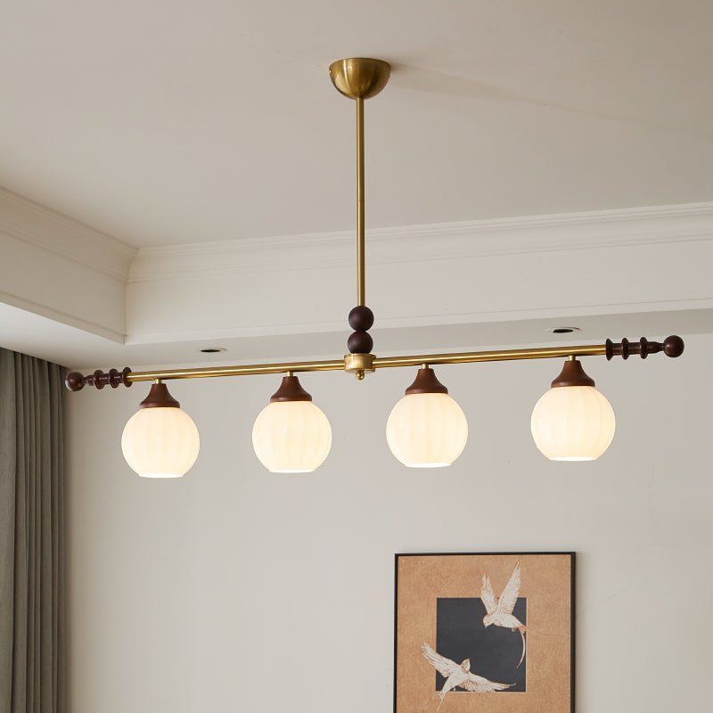 Codoriel Traditional Balance Island Wood Glass Pendant Lamp