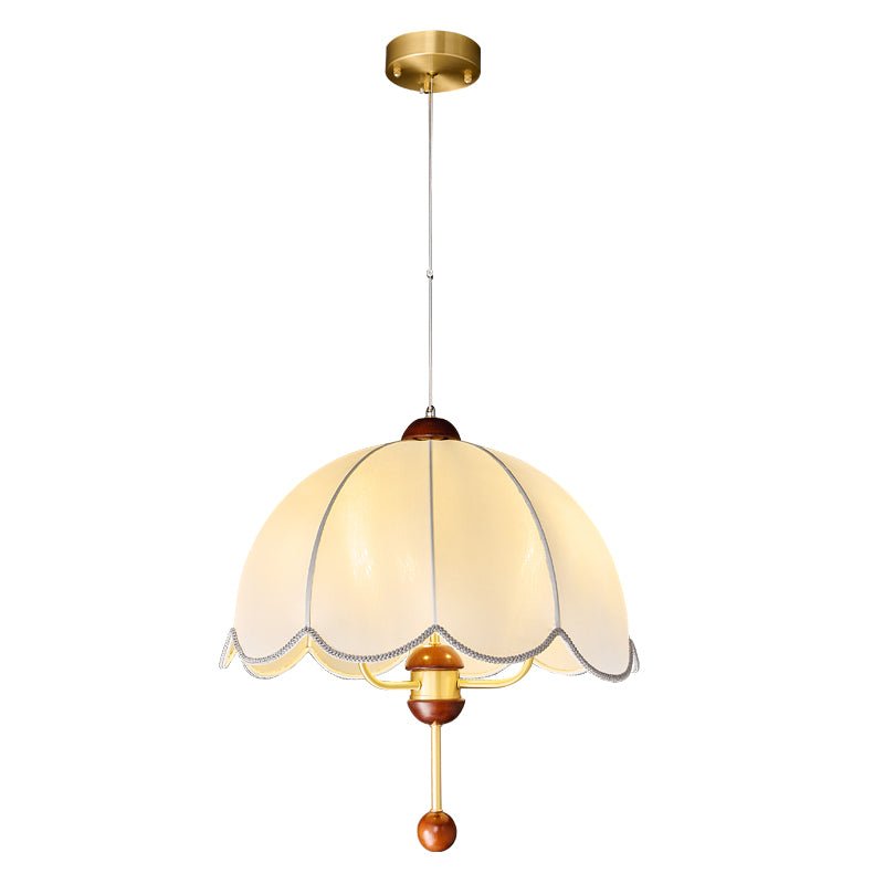 Varaeia Traditional Elegance Bloom Fabric Wood Pendant Lamp