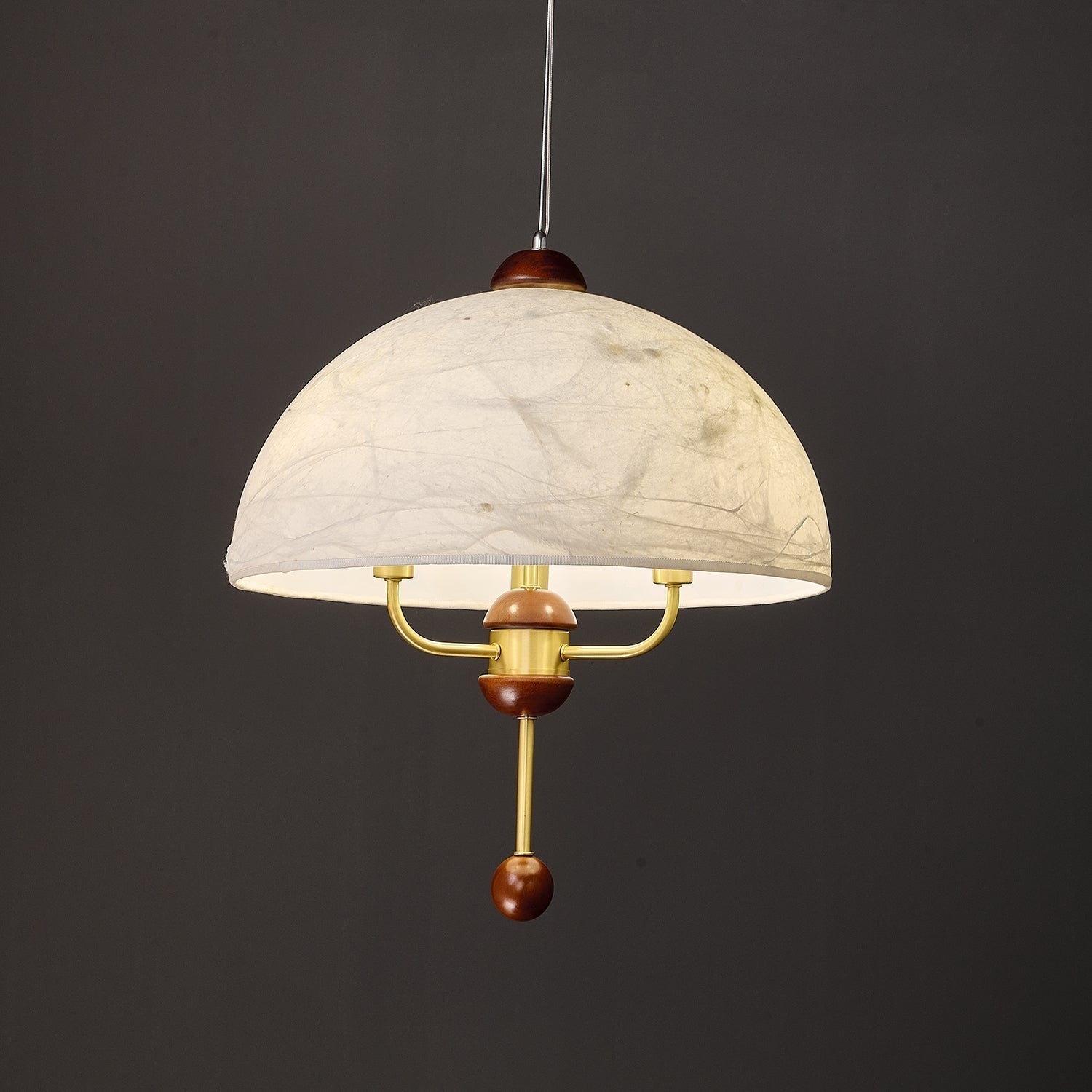 Varaeia Traditional Elegance Bloom Fabric Wood Pendant Lamp