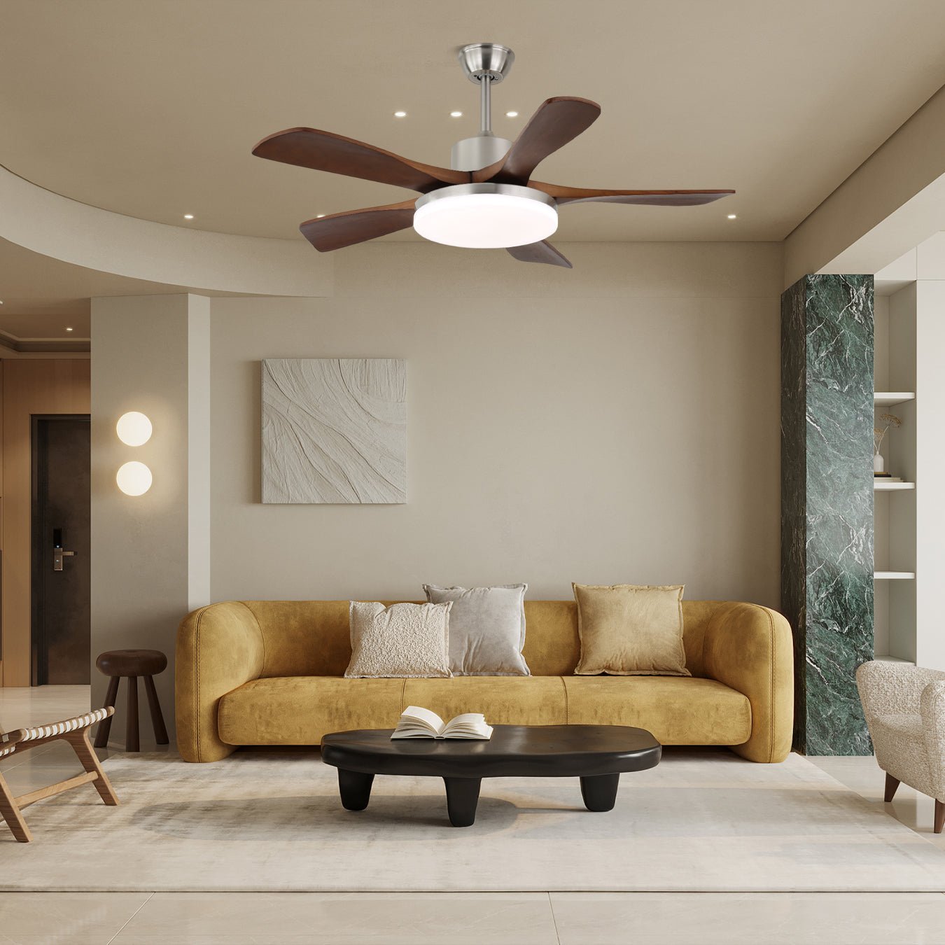 Elverena Wood Ceiling Fan Light