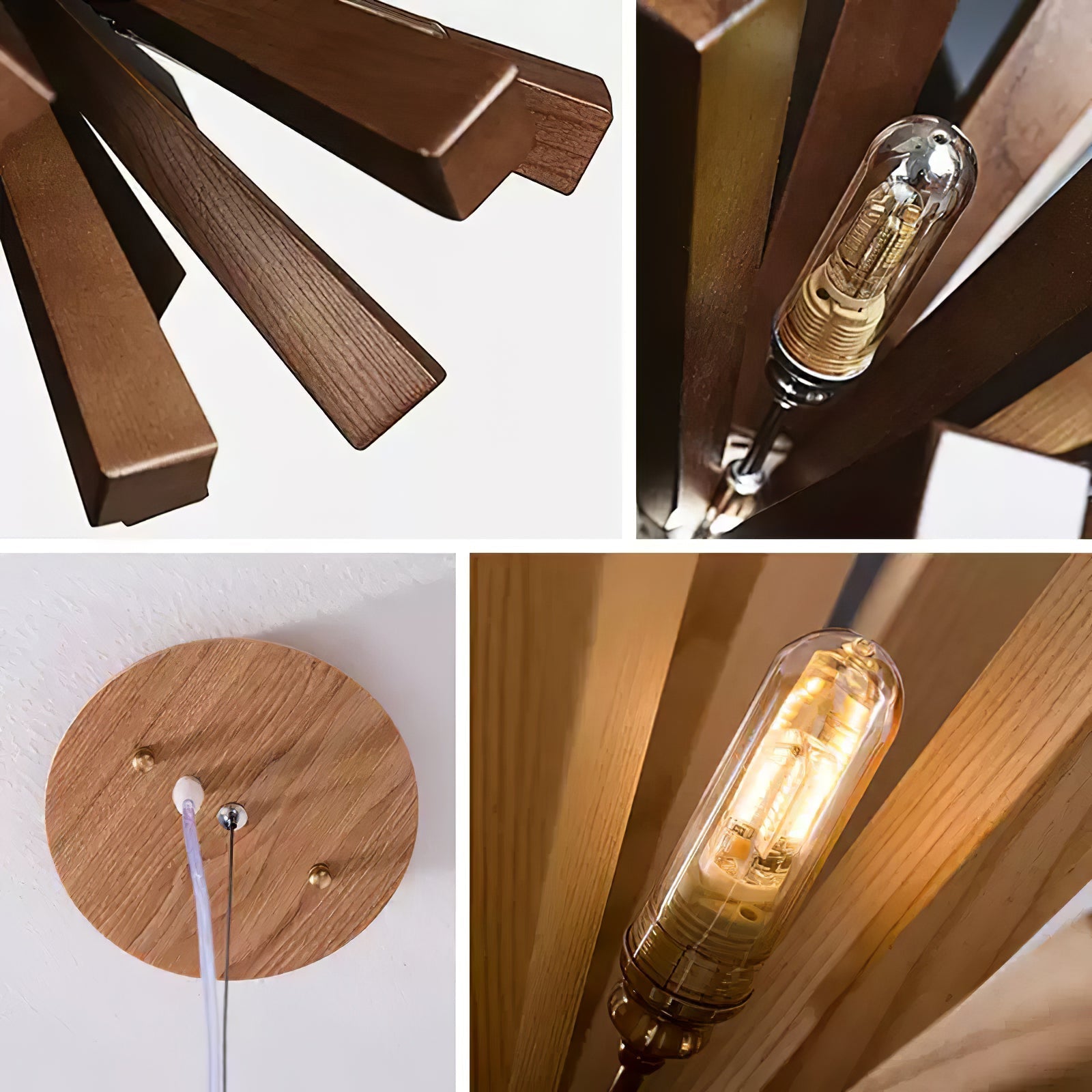 Elvarelle Premium Nordic Art Burst Wood Chandelier
