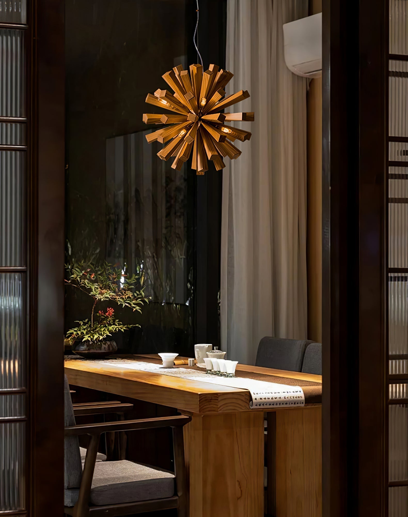 Elvarelle Premium Nordic Art Burst Wood Chandelier
