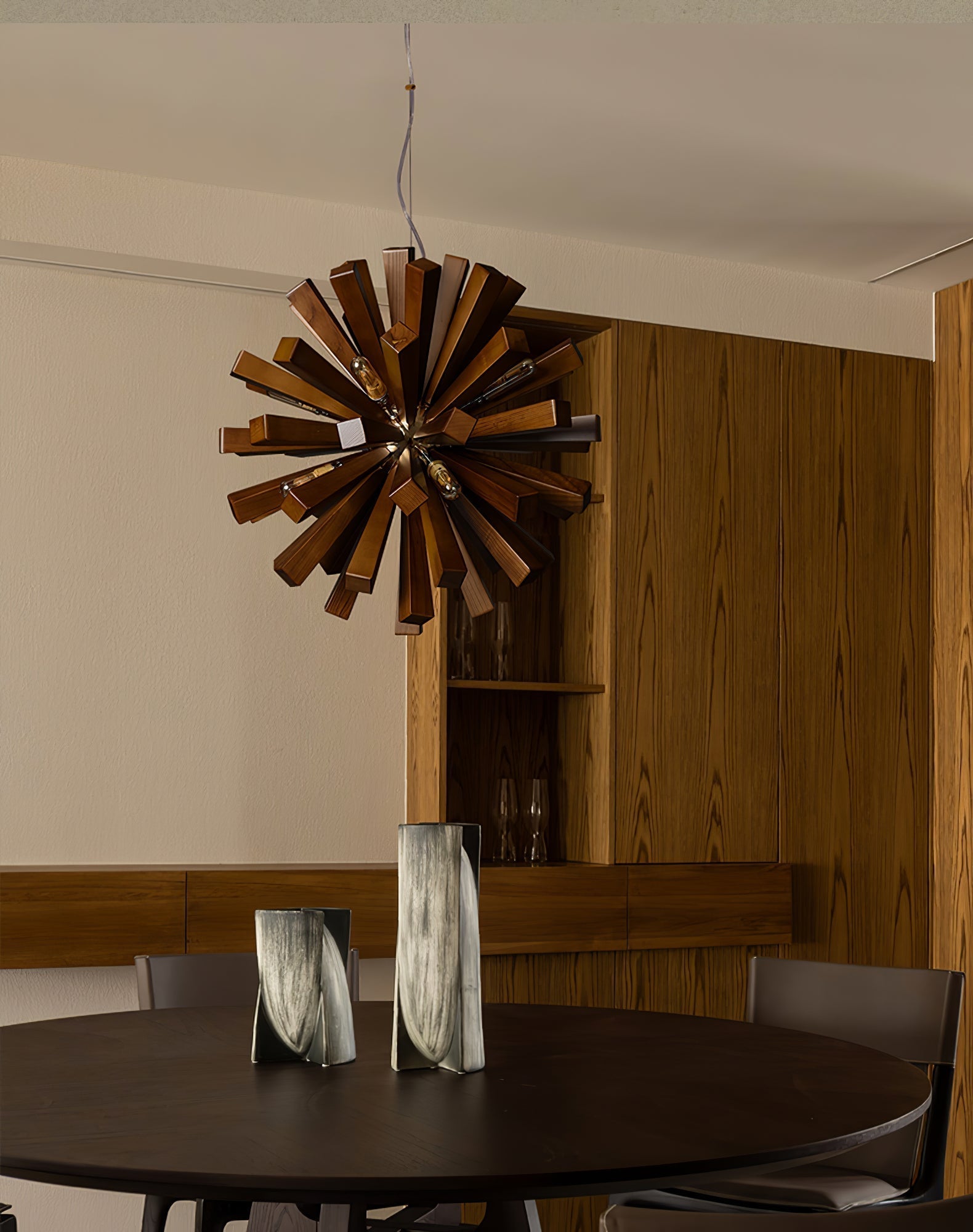 Elvarelle Premium Nordic Art Burst Wood Chandelier